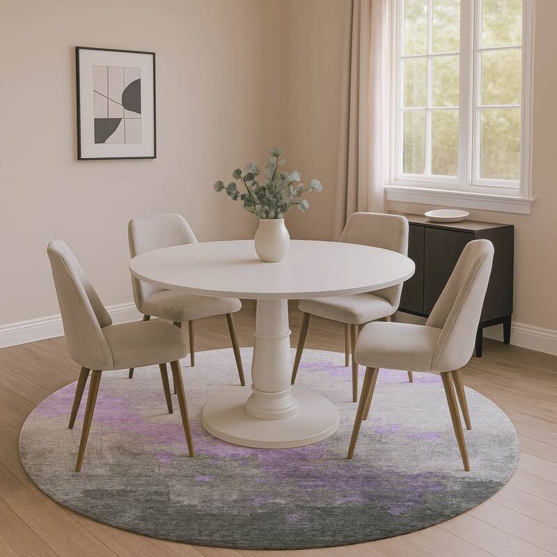 Premium Washable Super Soft Modern Glam Mayfield Rug - Lavender - 8' x 8'