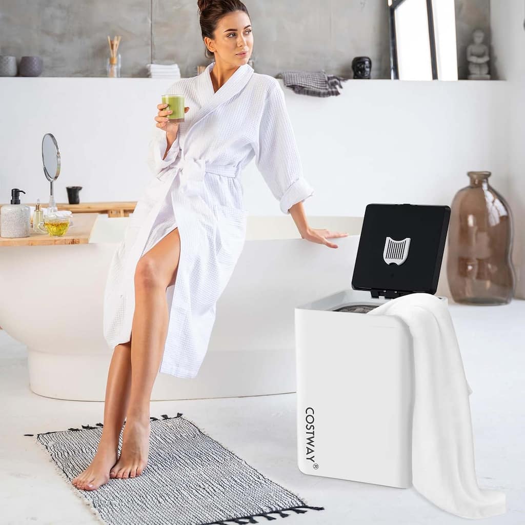 23L Towel Warmer Bucket Large Hot Towel Heater w/ Auto Shut Off - White
