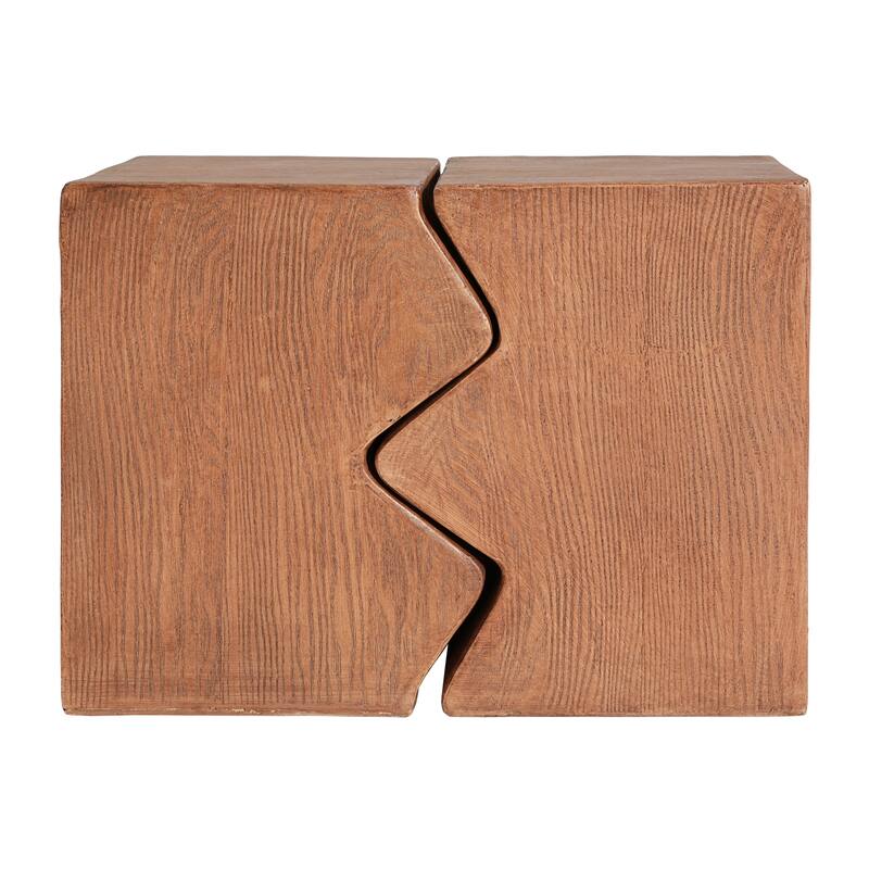 Roomfitters 2-Piece Rectangular MGO Side Table Set, Nesting Faux Wood Accent Tables for Indoor/Outdoor