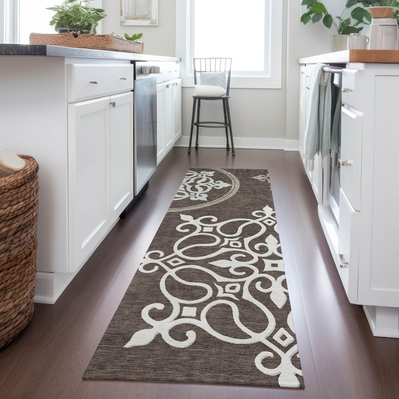 Machine Washable Indoor/ Outdoor Chantille Bold Medallion Rug