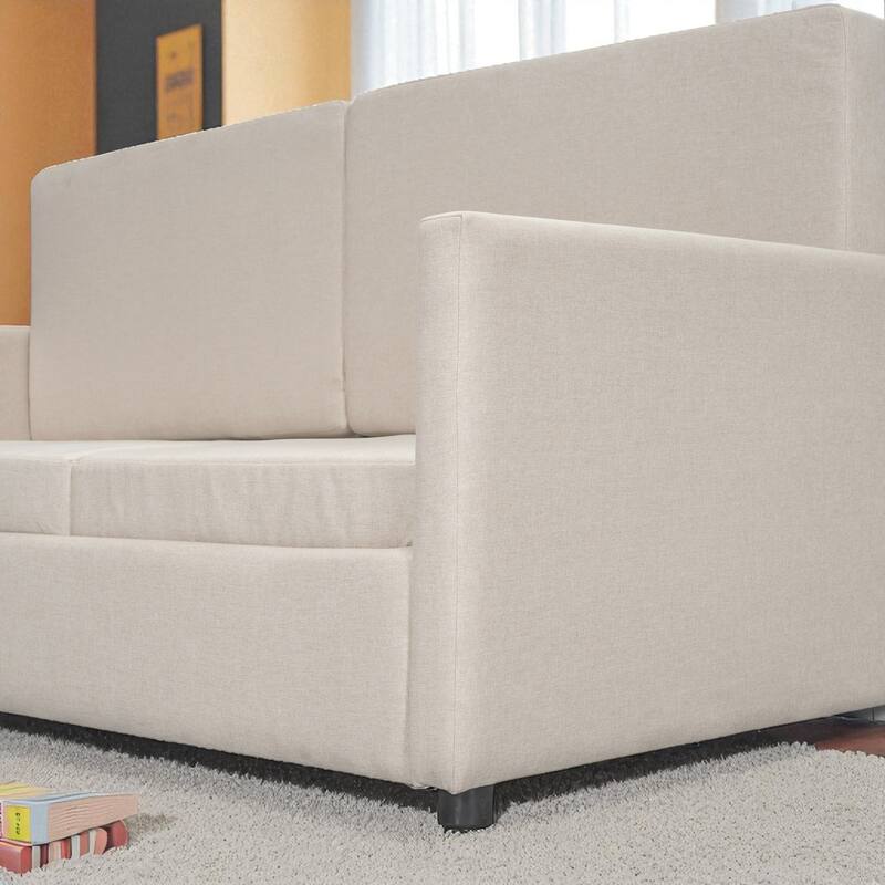 Queen Murphy Wall Bed with Sofa Cushion, Dual-Piston Fold Down, 8 in Mattress, 600 lb Capacity, 66.8 x 87 x 87.8 in