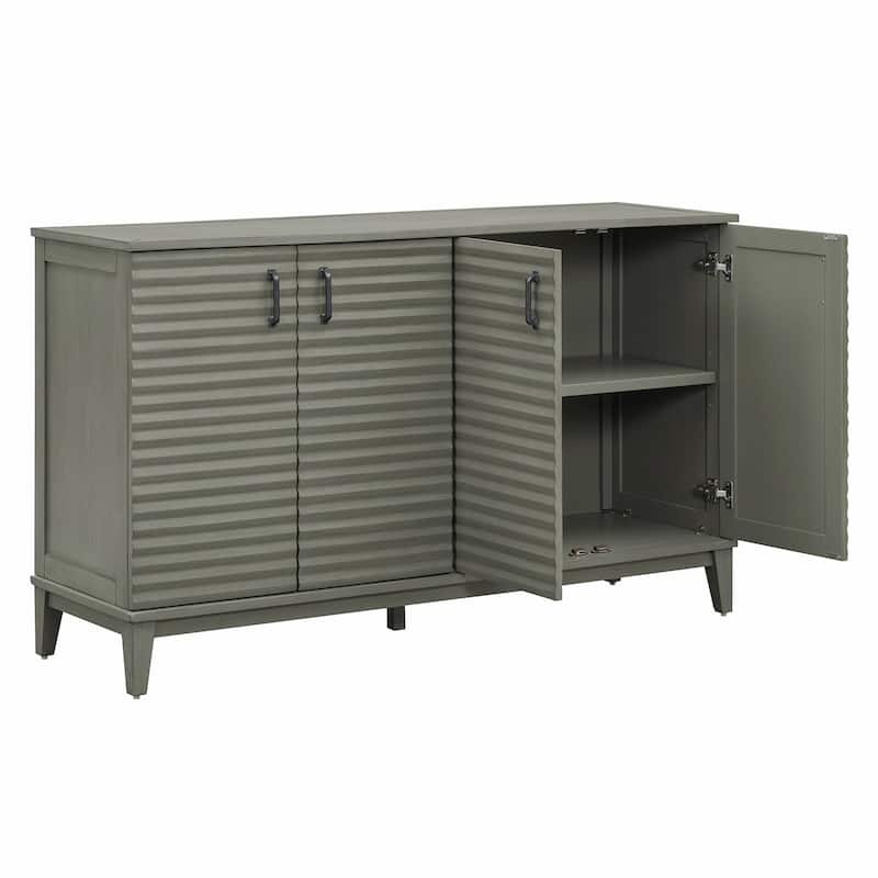 4-Door Sideboard with Large Storage and Adjustable Shelves