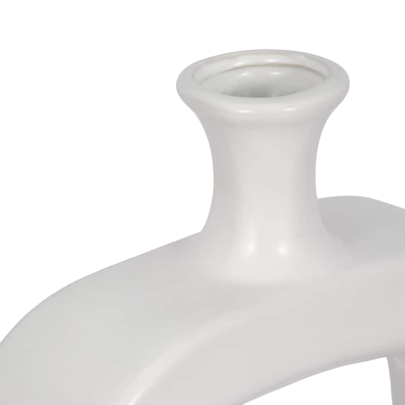 Sagebrook Home Modern Coastal Cut Out Ceramic Bud Vase