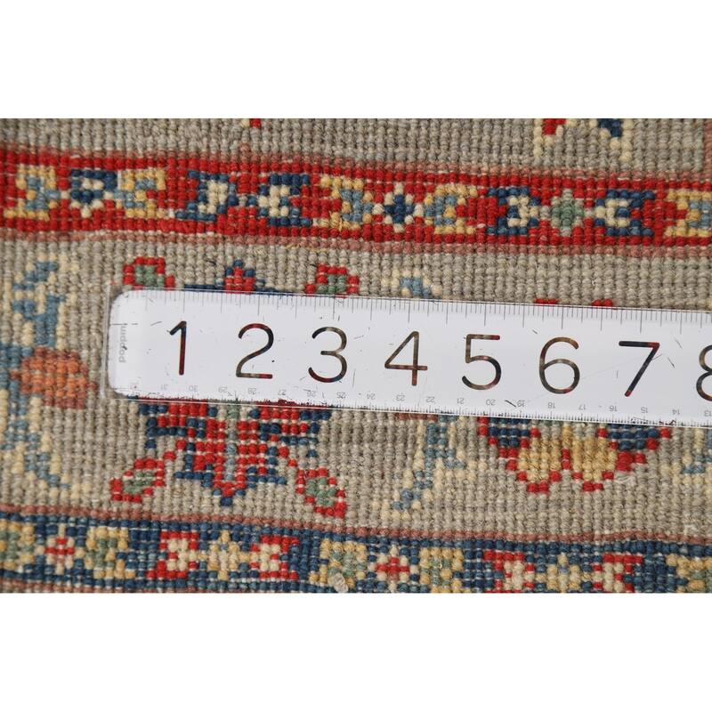 Geometric Kazak Oriental Foyer Rug Hand-Knotted Wool Carpet - 2'0" x 3'0"