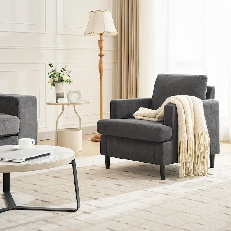 Soft & Padded Chair, Mid-Century Sofa Chair for Bedroom
