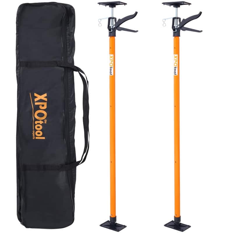 2 Pack Steel Adjustable Support Poles (45 to114") ,3rd Hand Support System for Jacks, Cargo Bars and Cabinets with Carry Bag - Orange