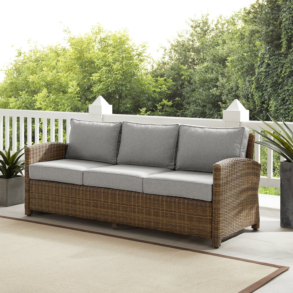 Crosley Bradenton Outdoor Wicker Sofa - 80.5 "W x 31.75 "D x 32.5 "H