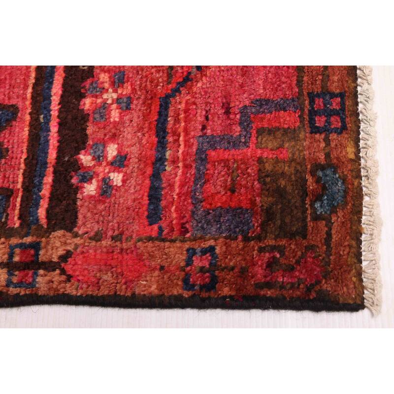 ECARPETGALLERY Hand-knotted Melis Vintage Dark Pink Wool Rug - 4'5 x 9'7