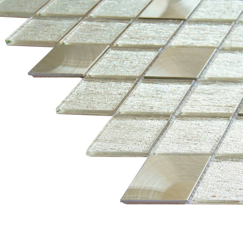 Altair Ballagh Diamond Laminated Glass Mosaic Mix Aluminum Wall Tile