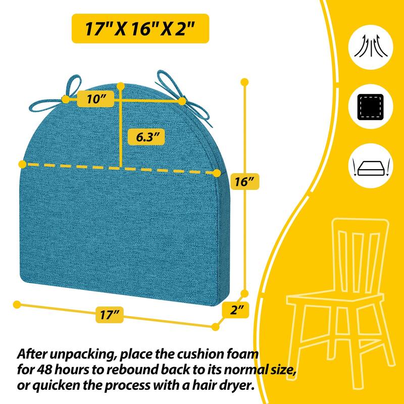 AAAAAcessories 17 in. X 16 in.Indoor Strap Non-slip Chair Cushion for Multi-scenario Setups (2 Pack) - N/A