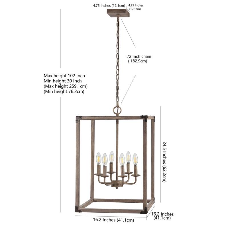 Gabrielle 4-Light Adjustable Iron Rustic Farmhouse LED Pendant, by JONATHAN Y