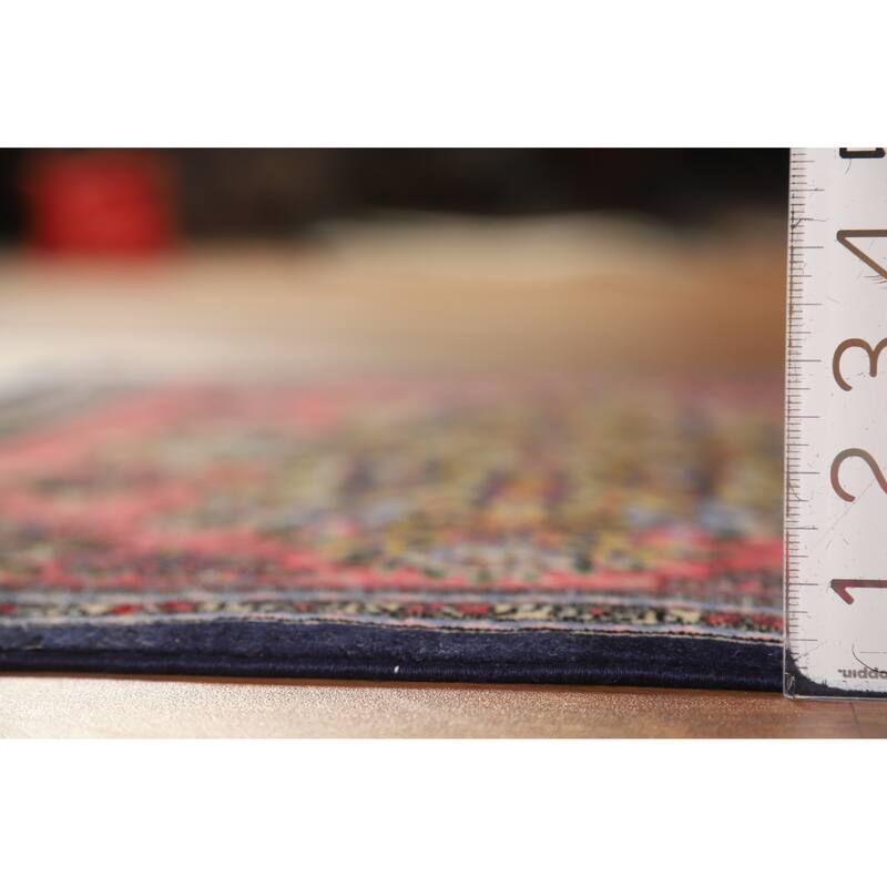 Hand Knotted Oriental Kork Wool Carpet Traditional Medallion Pink Qum Area Rug - 3' 0'' X 2' 1''