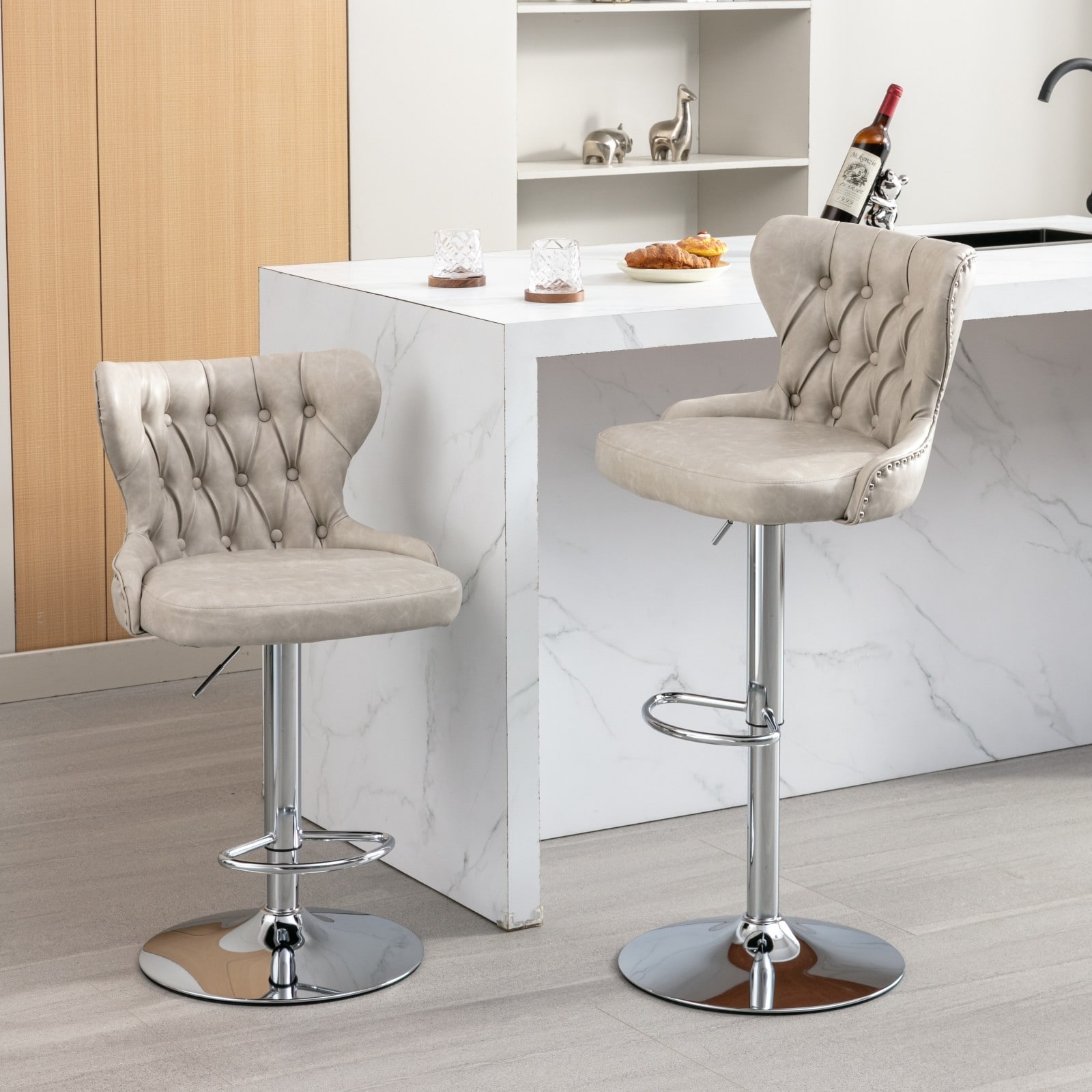 Beige breakfast hot sale bar stools