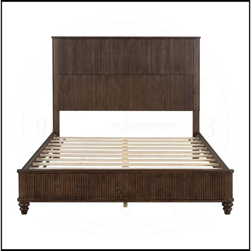 Solid Wood Bed Frame with Headboard