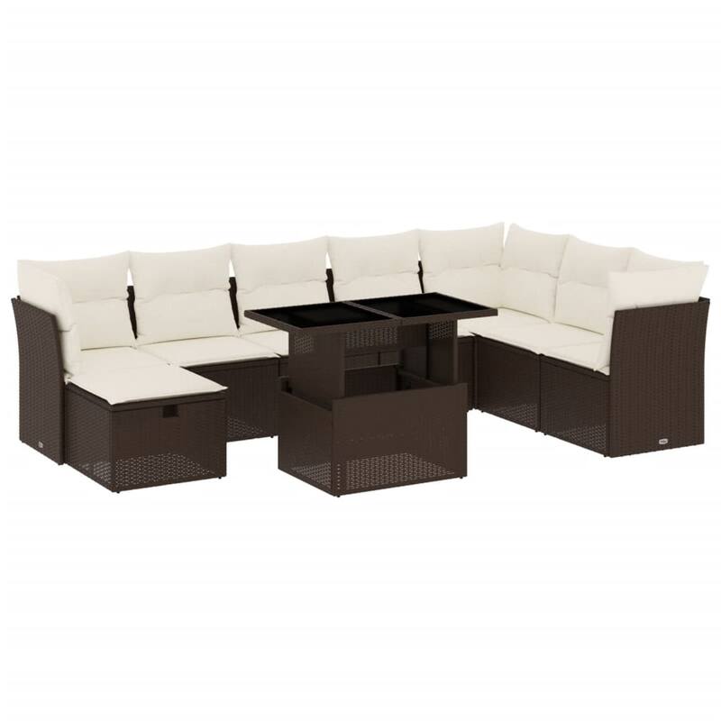 9 Piece Garden Sofa Set with Cushions