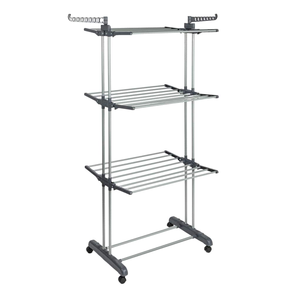 Household Essentials 4 Tier Laundry Drying Rack with Two Side Wings - 29.5"L x 25.2"W x 66.9"H