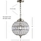 preview thumbnail 12 of 26, Juliette Crystal/Metal LED Pendant Pendant, Antique Brass by JONATHAN Y