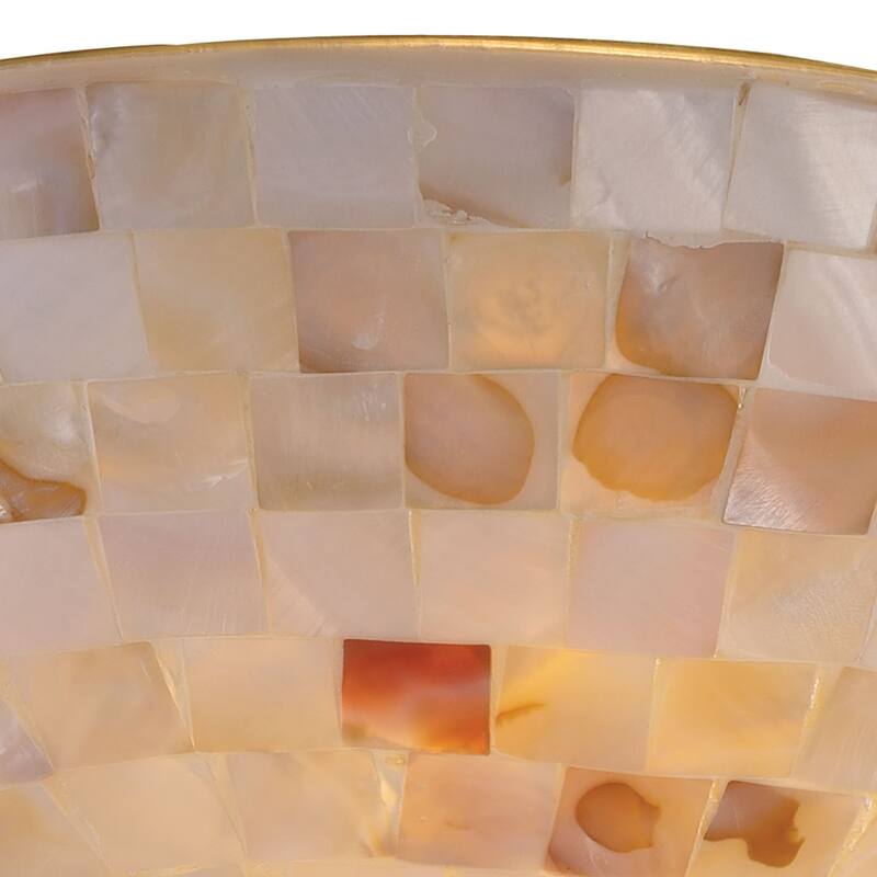 Elk Home Capri Satin Nickel With Ivory Capiz Shells 2 Light Semi Flush