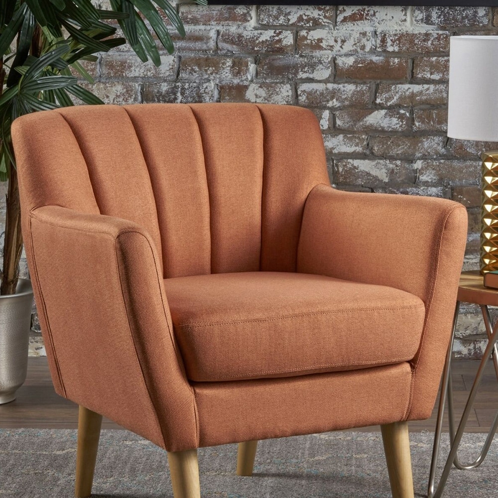 Mid Century Modern Fabric Club Chair Orange - 27.6