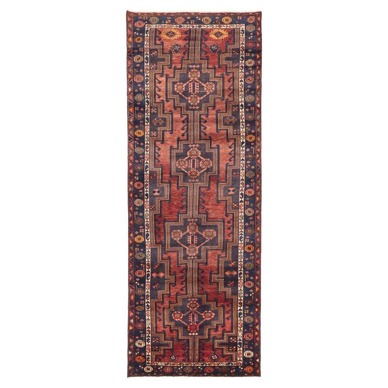 ECARPETGALLERY Hand-knotted Konya Anatolian Dark Red Wool Rug - 3'7 x 10'2