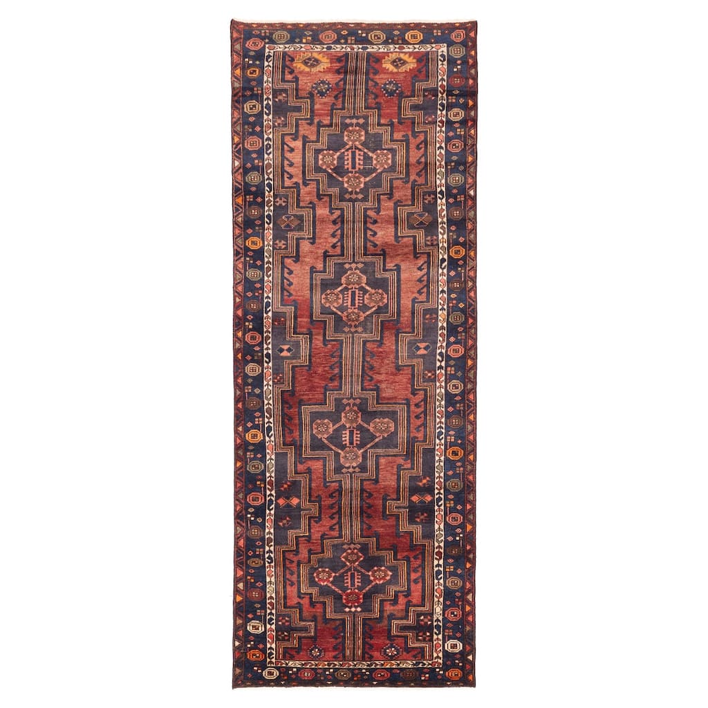 ECARPETGALLERY Hand-knotted Konya Anatolian Dark Red Wool Rug - 3'7 x 10'2