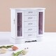 preview thumbnail 3 of 23, Stufurhome Solid Wooden Jewelry Box with 5-Drawers Built-in Necklace hook and Mirror Brown White