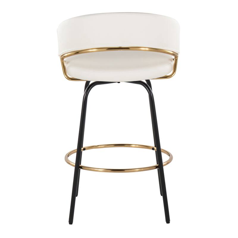 Silver Orchid Tatyana 26" Upholstered Counter Stool with Metal Legs (Set of 2)