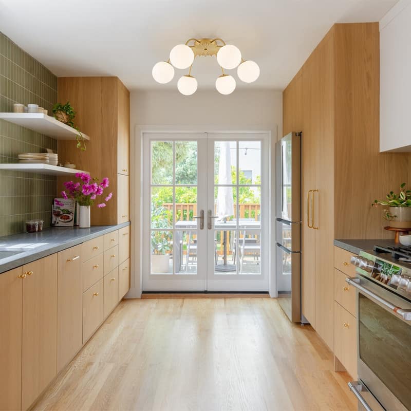 Mid-Century 12-Light Milky Glass Globe Sputnik Ceiling Light - 39in