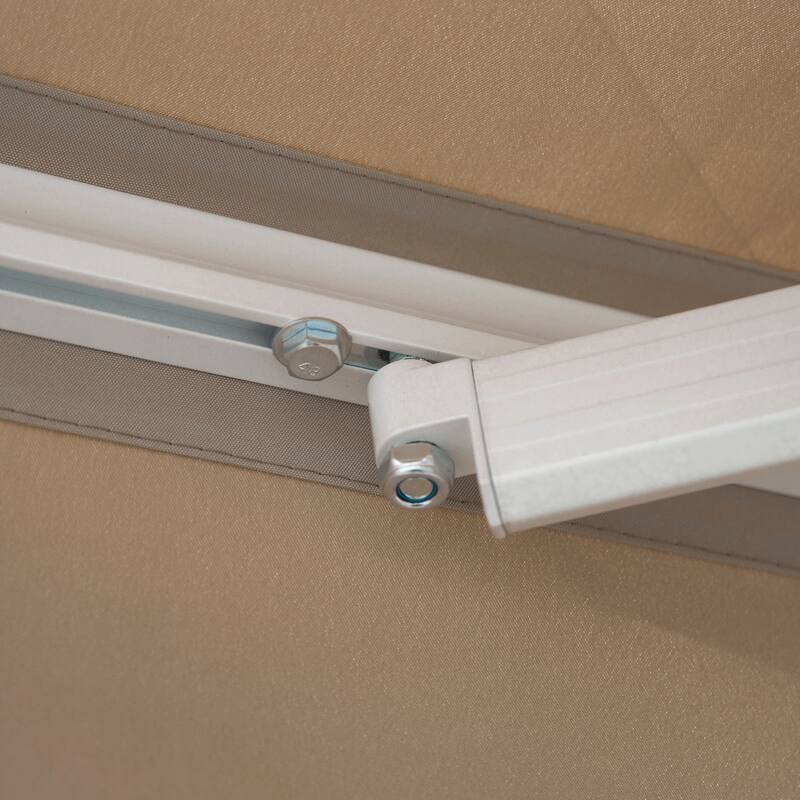 Outsunny 8' x 6.6' Patio Retractable Awning/Manual Exterior Sun Shade Deck Window Cover