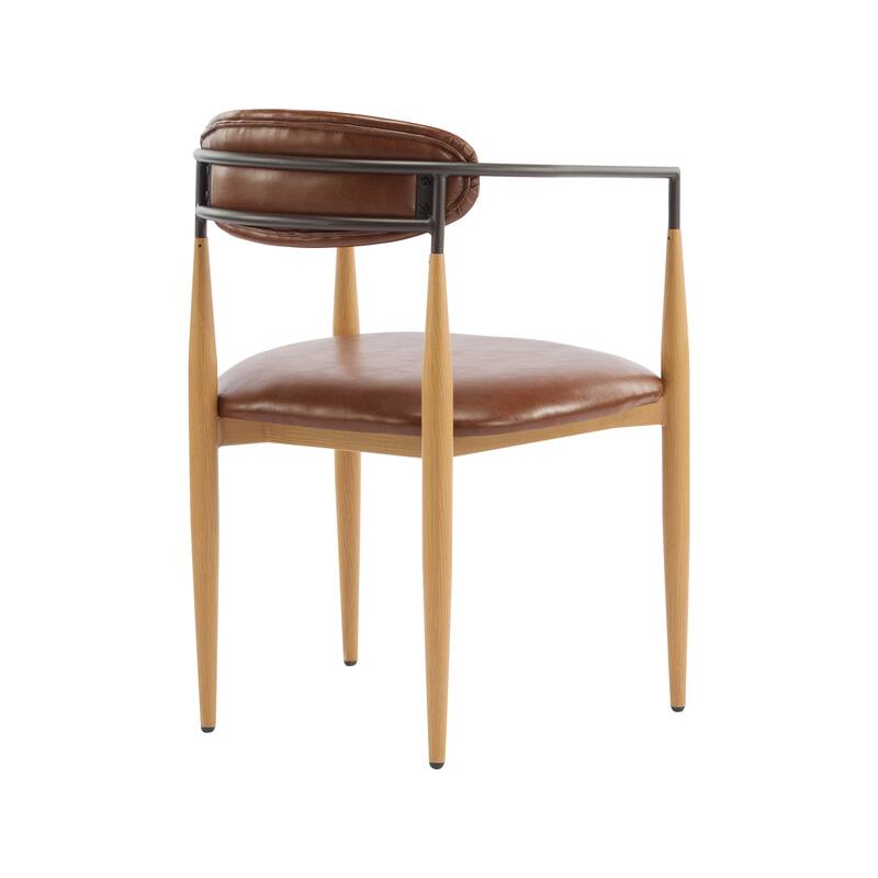 Modern Industrial Elmore Upholstered Dining Chairs (Set of 2) with Iron Frame by Christopher Knight Home