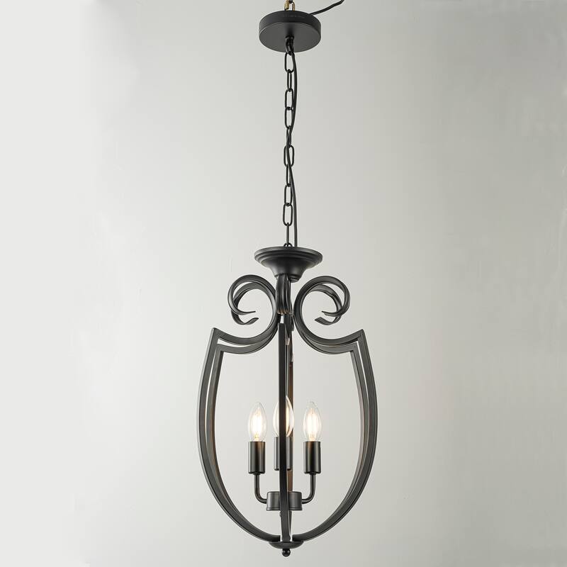 Meera 3-Light Modern Farmhouse Chandelier - 12 In. Wide