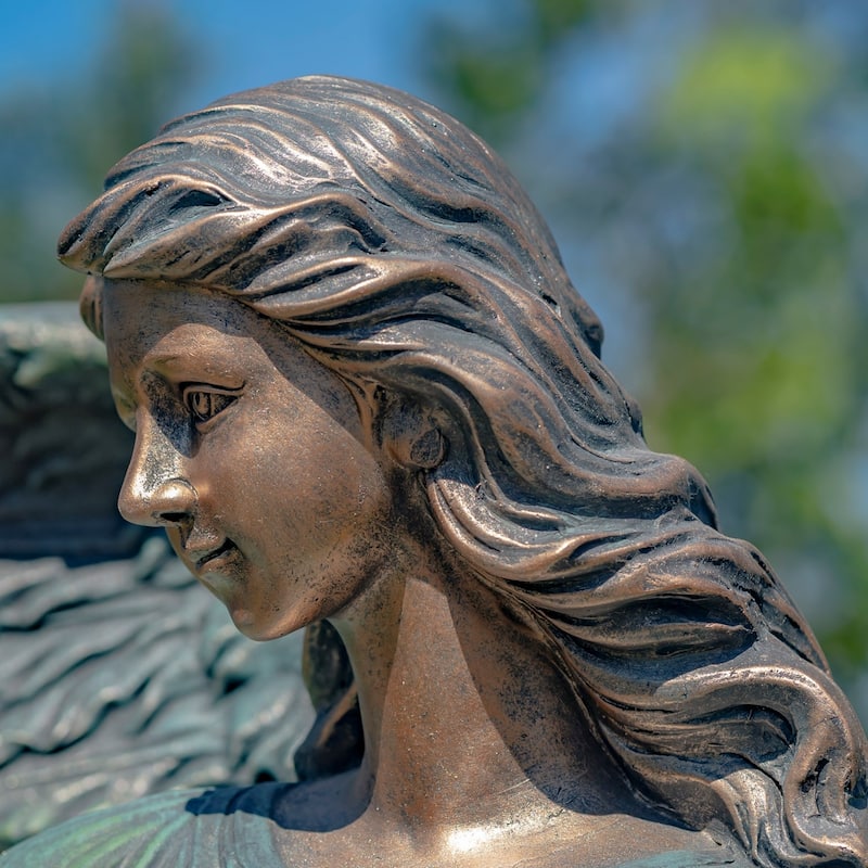 46 Inch Tall Magnesium Angel Statue with Billowing Dress