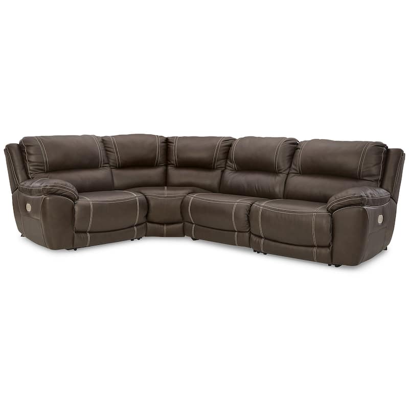 Signature Design by Ashley Dunleith Brown 4-Piece Power Reclining Sectional - 123"W x 92"D x 43"H