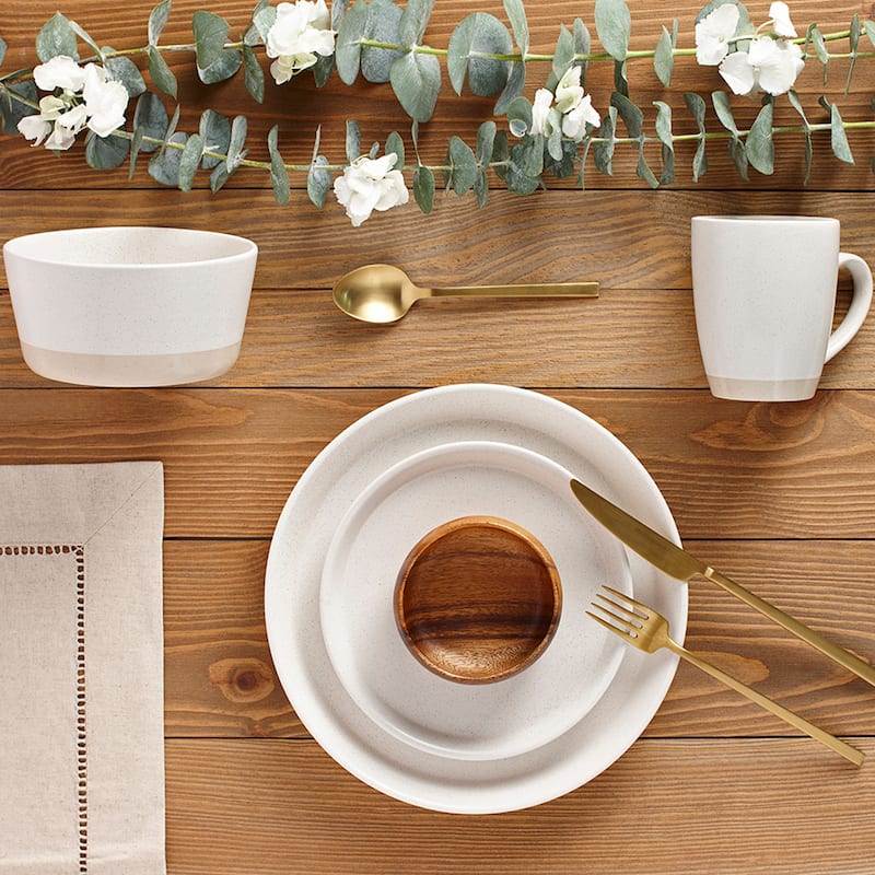 Dinnerset 16Pcs 2 Tone Cream - 12" x 15"