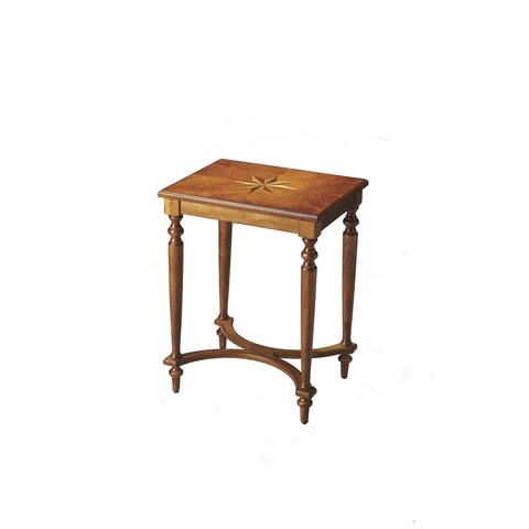 Butler Distressed Wooden Accent Table in Olive Ash Burl Finish
