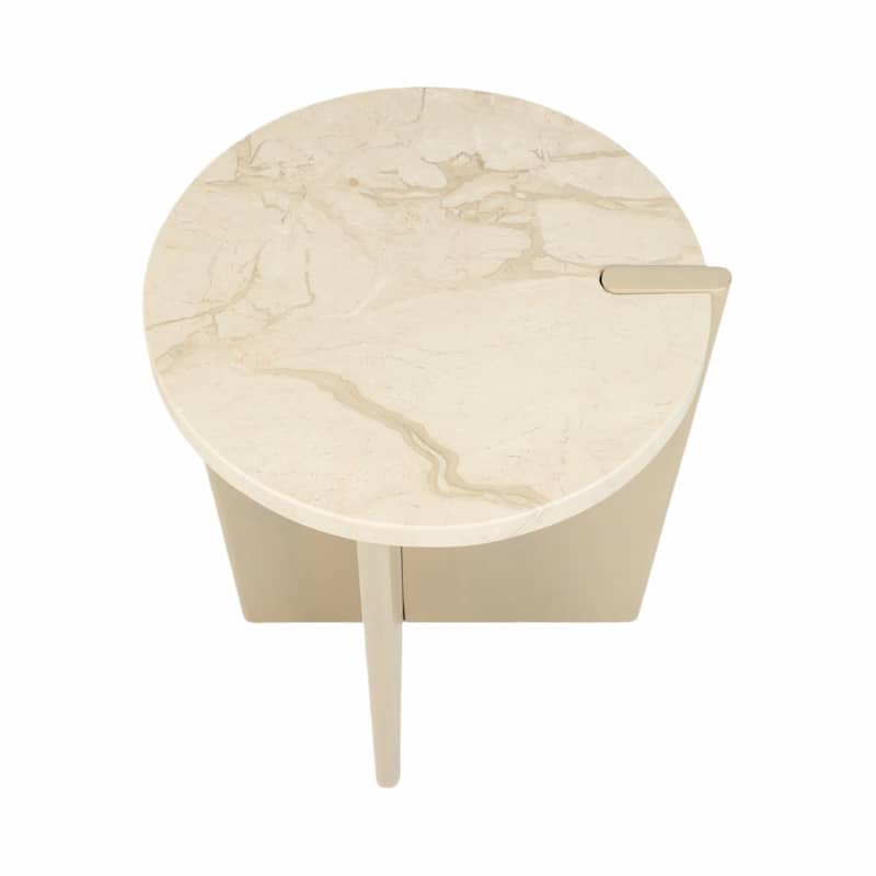 Stone Wood Accent Table Decorative Contemporary Silhouette Style
