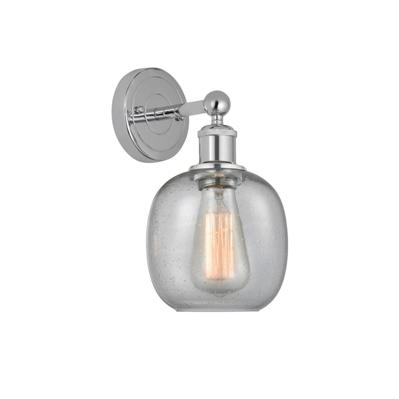 Innovations Lighting 616-1W-12-6 Belfast Sconce Belfast 12" Tall Wall - Polished Chrome / Seedy