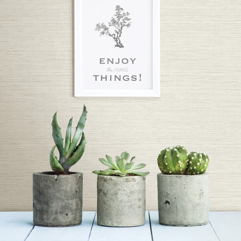 Brewster Bluestem White Grasscloth Wallpaper - 20.5in x 396in x 0.025in