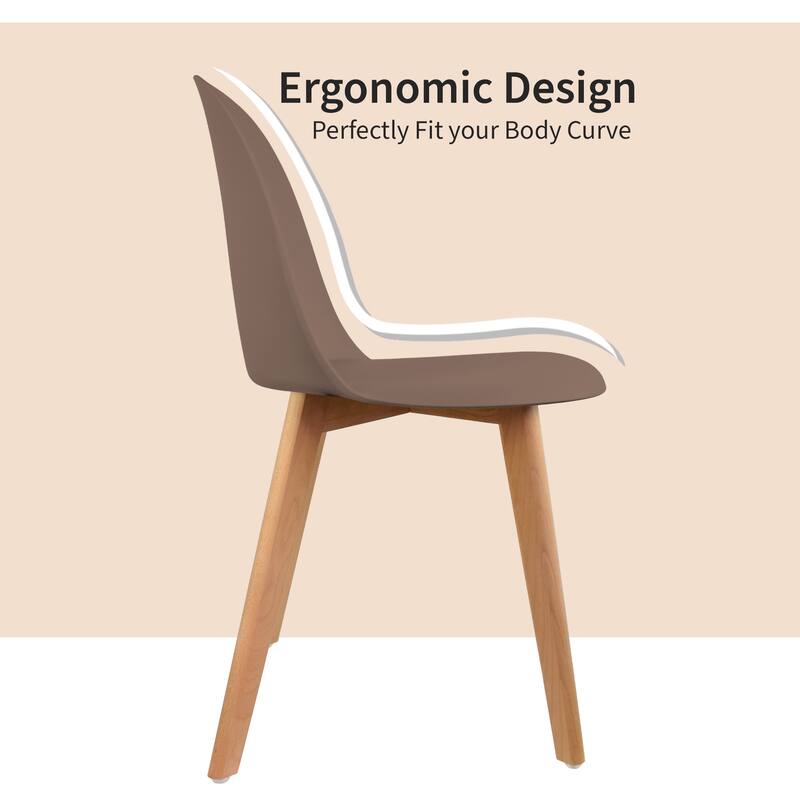 Set of 2 Modern Plastic Side Chairs with Wire Chrome Legs Ergonomic Dining Chairs for Kitchen, Dining Room, Office & Living Room