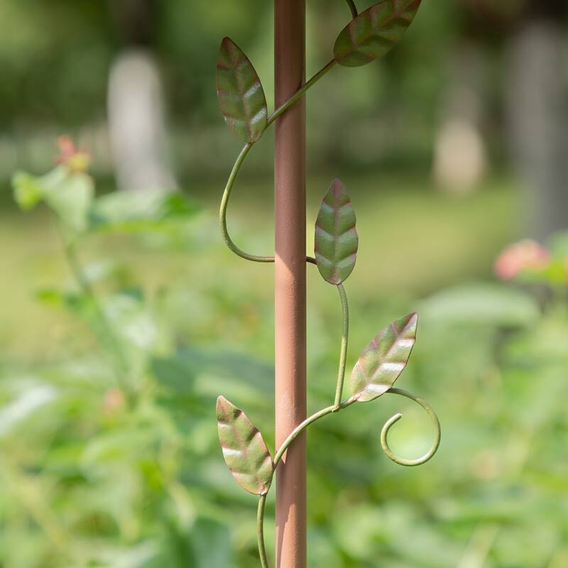 Glitzhome 52.5''H Blue Green Metal Sunflower Decorative Garden Birdhouse with Stake
