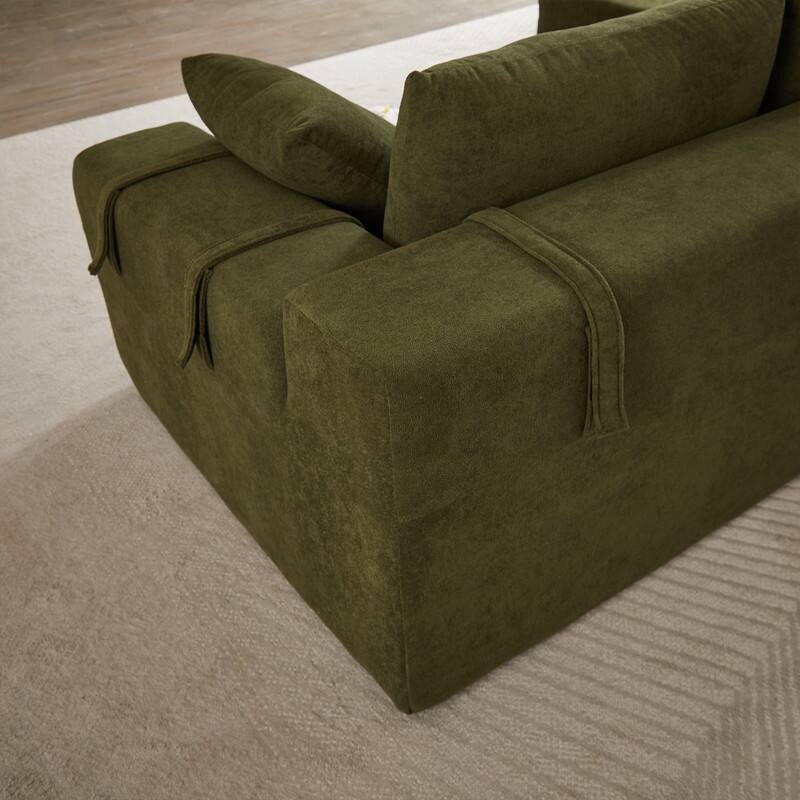 Upholstered 108" L with 6 Pillows Left Chaise Sectional Sofa