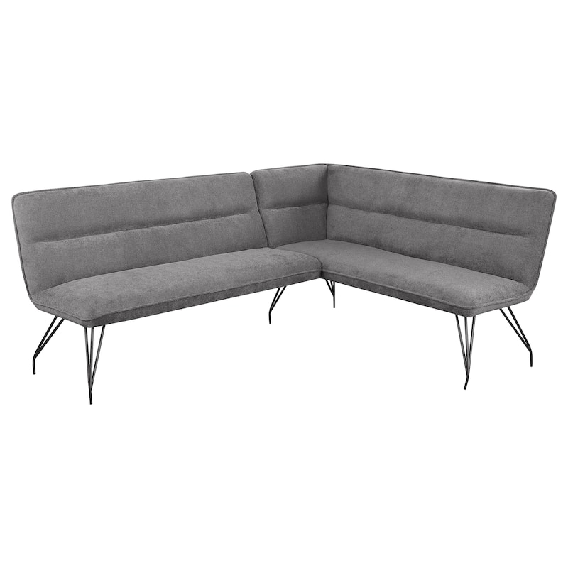 Dodson Fabric Upholstered L-Shaped Nook Dining Bench - Grey