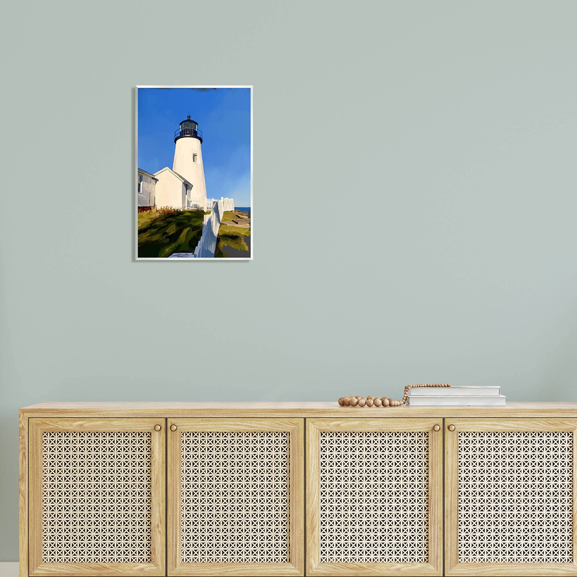 Stupell Industries Lighthouse Ocean Beach View Wall Plaque Art by Emily Kalina Bed Bath