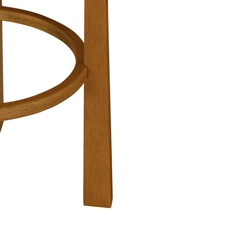 Christopher Knight Home - Vera Rubberwood Upholstered Barstools in Dark Walnut and Ivory Fabric