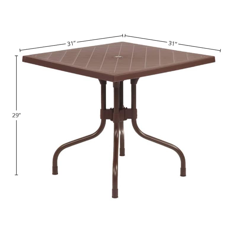 Lyra Plastic Resin Square Outdoor Patio Table