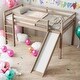 preview thumbnail 19 of 54, Wood Twin Loft Bed Kids Bed with Slide and Underbed Space White Oak