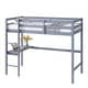 preview thumbnail 17 of 52, Twin Size High Loft Bed with Desk Underneath, Rubberwood Frame, Safety Guardrail and Ladder for Teens, Kids, Dorm or Bedroom