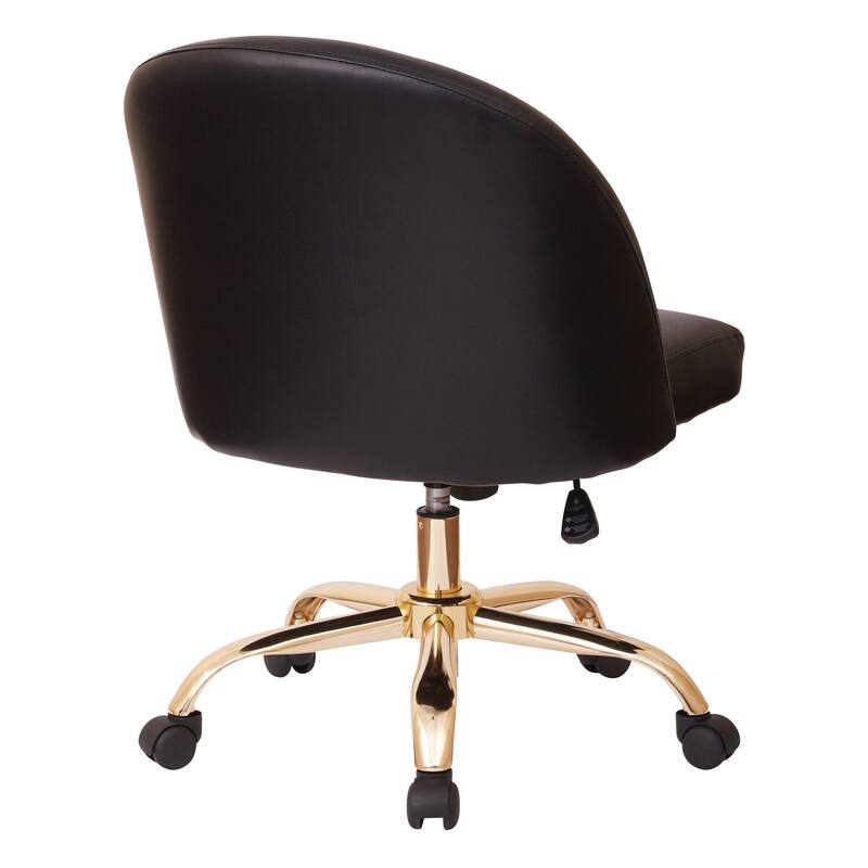 Layton Mid-Back Office Chair with Gold Base - Overstock - 22695096