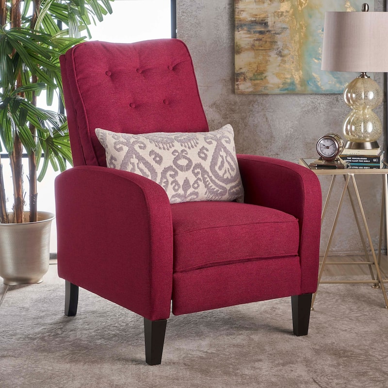 Contemporary Modern Recliner, Tufted Push-back Recliner