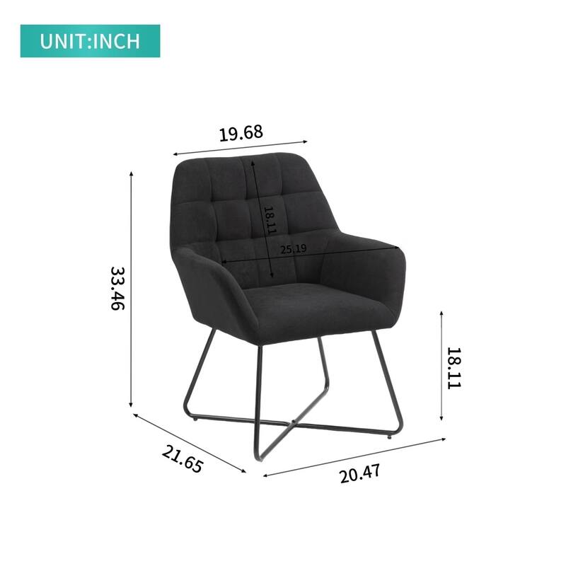 Upholstered Office/Home Chair with Metal Legs